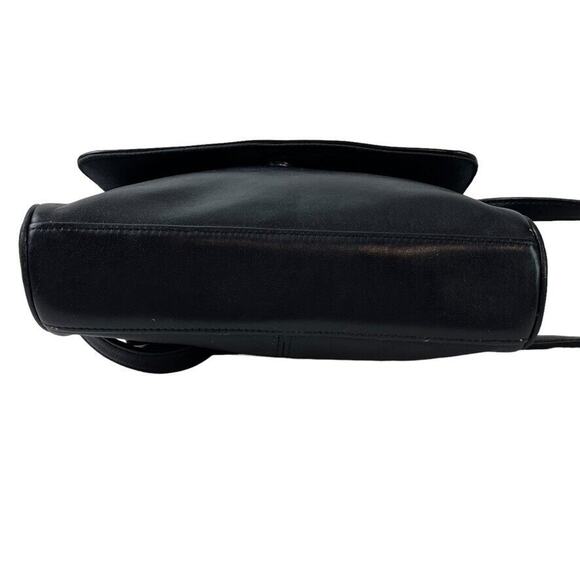 Etienne Aigner Womens Navy Blue Leather Flap Pocket Small Purse Shoulder Bag - Picture 16 of 16